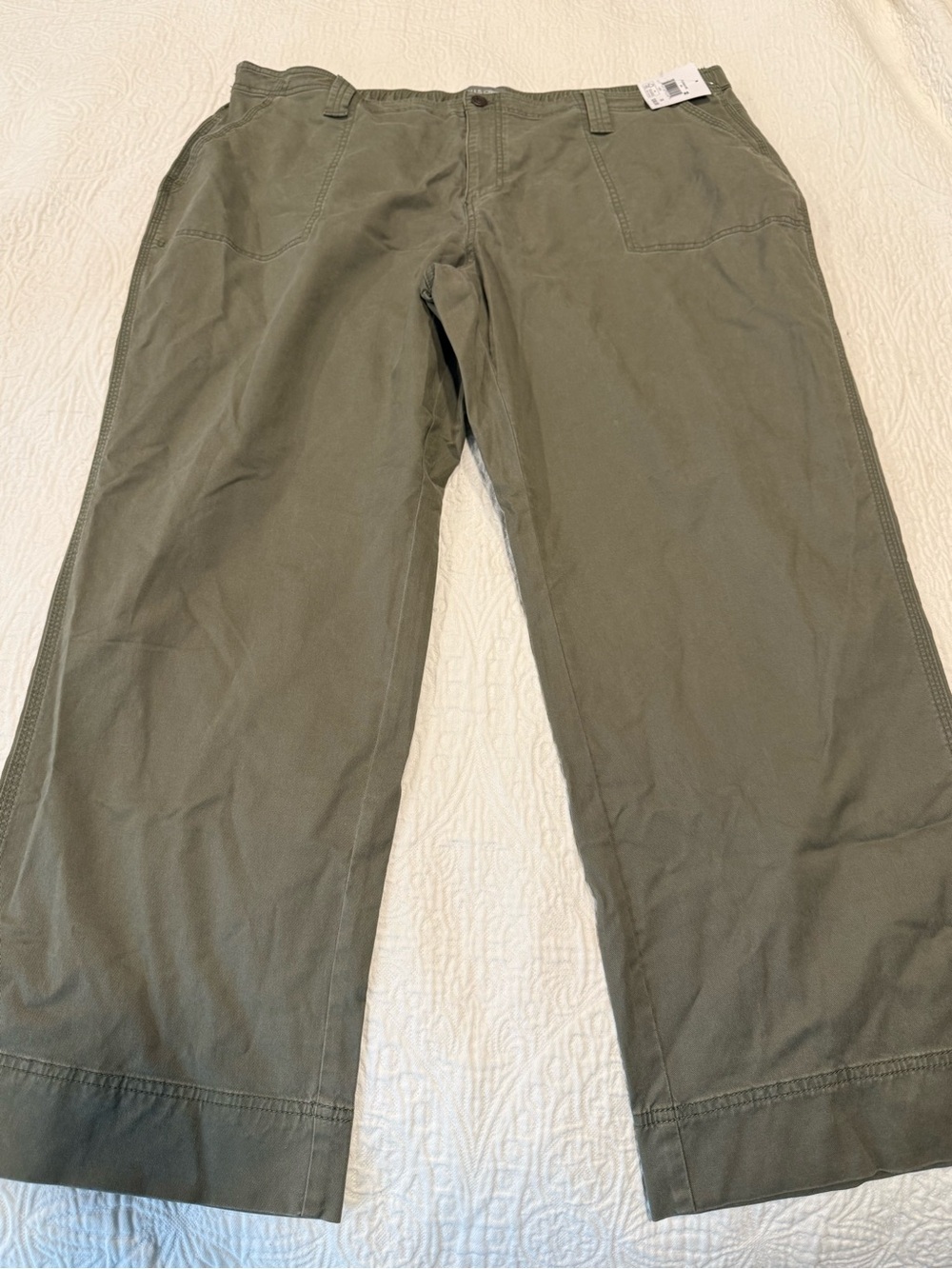 Falls Creek moss green straight leg casual pants 3x new